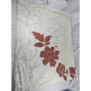 DwellStudio for Target Flat Sheet Red Floral Line Art Modern Botanical Cotton